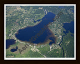 Aerial image of [4976] Portage Lake in Livingston, MI with Black Wood frame