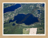 Aerial image of [4977] Base Line Lake in Livingston, MI with Natural Wood frame