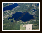 Aerial image of [4977] Base Line Lake in Livingston, MI with Black Wood frame