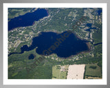 Aerial image of [4977] Base Line Lake in Livingston, MI with Silver Metal frame