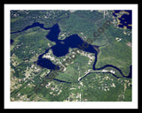 Aerial image of [4980] Gallagher Lake in Livingston, MI with Black Metal frame