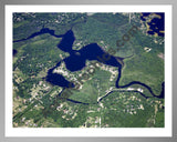 Aerial image of [4980] Gallagher Lake in Livingston, MI with Silver Metal frame