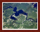 Aerial image of [4980] Gallagher Lake in Livingston, MI with Cherry Wood frame