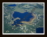 Aerial image of [4981] Bass Lake in Livingston, MI with Black Wood frame