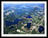 Aerial image of [4984] Chain Lakes from Zukey in Livingston, MI with Black Metal frame