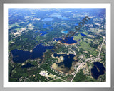 Aerial image of [4984] Chain Lakes from Zukey in Livingston, MI with Silver Metal frame