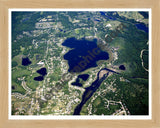 Aerial image of [4985] Ore Lake in Livingston, MI with Natural Wood frame