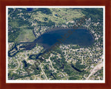 Aerial image of [4987] Rush Lake in Livingston, MI with Cherry Wood frame