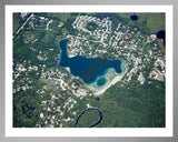 Aerial image of [4988] Cordley Lake in Livingston, MI with Silver Metal frame