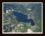 Aerial image of [4990] North Lake in Washtenaw, MI with Black Wood frame