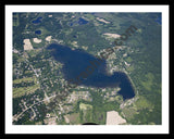 Aerial image of [4990] North Lake in Washtenaw, MI with Black Metal frame