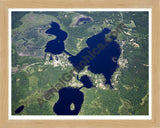 Aerial image of [4993] Patterson Lake And Woodburn Lake in Livingston, MI with Natural Wood frame