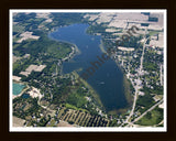 Aerial image of [4994] Jordan Lake in Ionia, MI with Black Wood frame