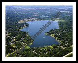 Aerial image of [4996] Reeds Lake in Kent, MI with Black Metal frame