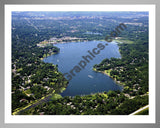 Aerial image of [4996] Reeds Lake in Kent, MI with Silver Metal frame