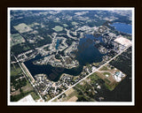 Aerial image of [4998] Lake Bella Vista in Kent, MI with Black Wood frame