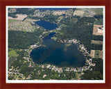 Aerial image of [5002] Brower Lake in Kent, MI with Cherry Wood frame