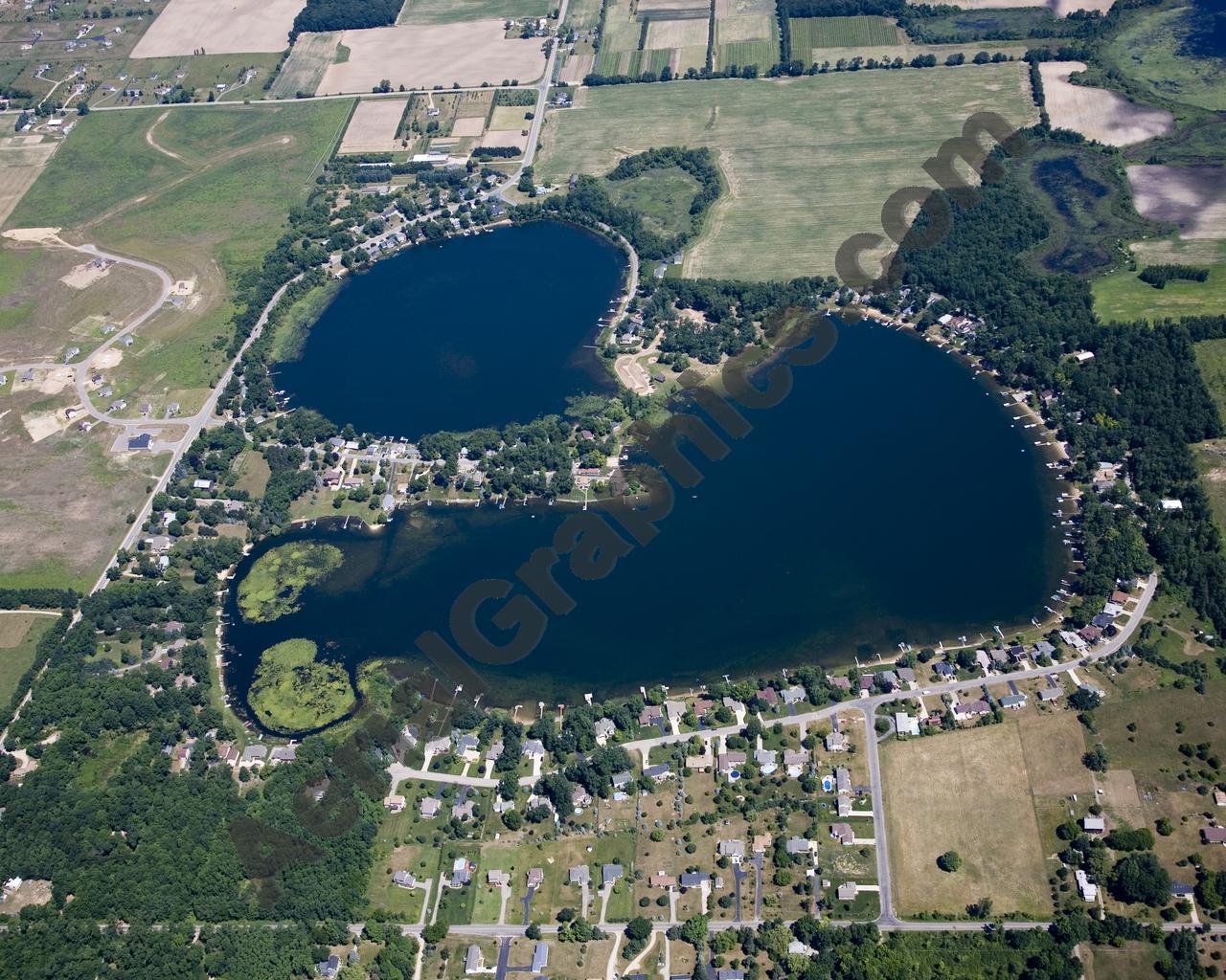 Aerial image of [5003] Myers Lake in Kent, MI with No frame