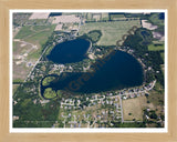 Aerial image of [5003] Myers Lake in Kent, MI with Natural Wood frame