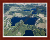 Aerial image of [5004] Scram Lake in Kent, MI with Cherry Wood frame