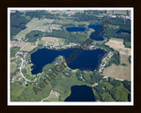 Aerial image of [5004] Scram Lake in Kent, MI with Black Wood frame