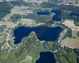 Aerial image of [5004] Scram Lake in Kent, MI with Canvas Wrap frame