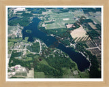 Aerial image of [5006] Big Pine Island Lake in Kent, MI with Natural Wood frame