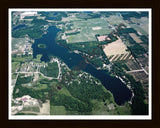 Aerial image of [5006] Big Pine Island Lake in Kent, MI with Black Wood frame