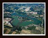 Aerial image of [5007] Murray Lake in Kent, MI with Black Wood frame