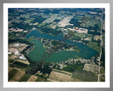 Aerial image of [5007] Murray Lake in Kent, MI with Silver Metal frame