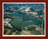 Aerial image of [5007] Murray Lake in Kent, MI with Cherry Wood frame