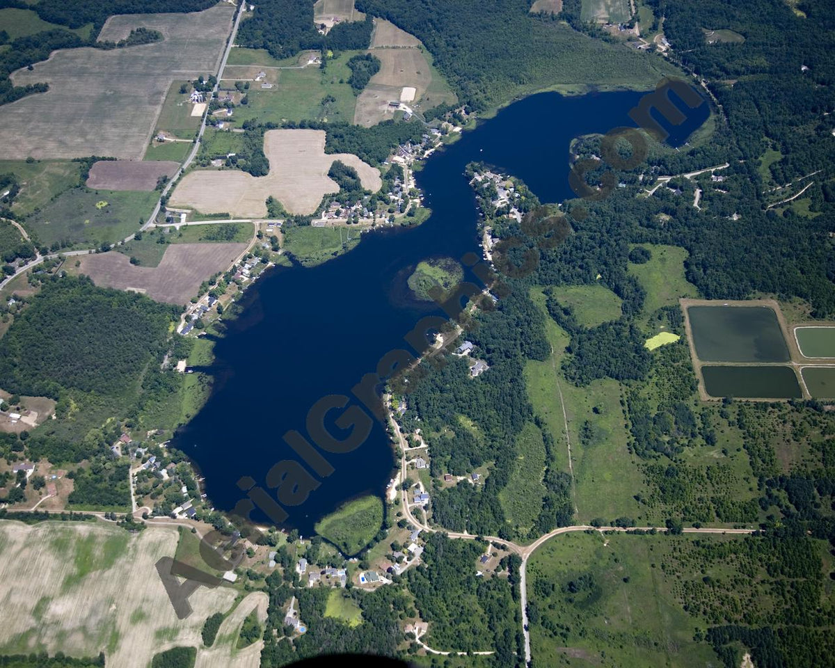 Aerial image of [5008] Big Crooked Lake in Kent, MI with No frame