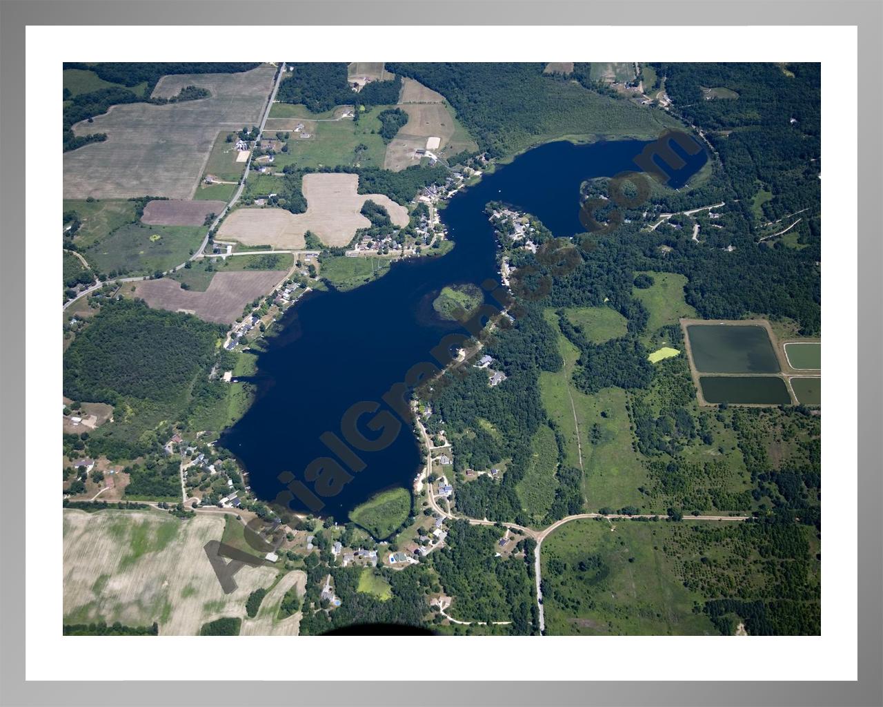 Aerial image of [5008] Big Crooked Lake in Kent, MI with Silver Metal frame