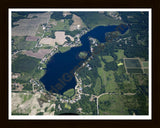 Aerial image of [5008] Big Crooked Lake in Kent, MI with Black Wood frame