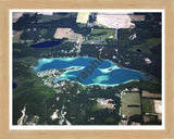 Aerial image of [5010] Burgess Lake in Montcalm, MI with Natural Wood frame