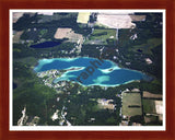 Aerial image of [5010] Burgess Lake in Montcalm, MI with Cherry Wood frame