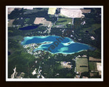 Aerial image of [5010] Burgess Lake in Montcalm, MI with Black Wood frame