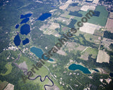 Aerial image of [5012] Morgan & Chain Lakes in Kent, MI with Canvas Wrap frame