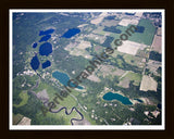 Aerial image of [5012] Morgan & Chain Lakes in Kent, MI with Black Wood frame