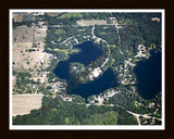 Aerial image of [5013] Horseshoe Lake in Kent, MI with Black Wood frame