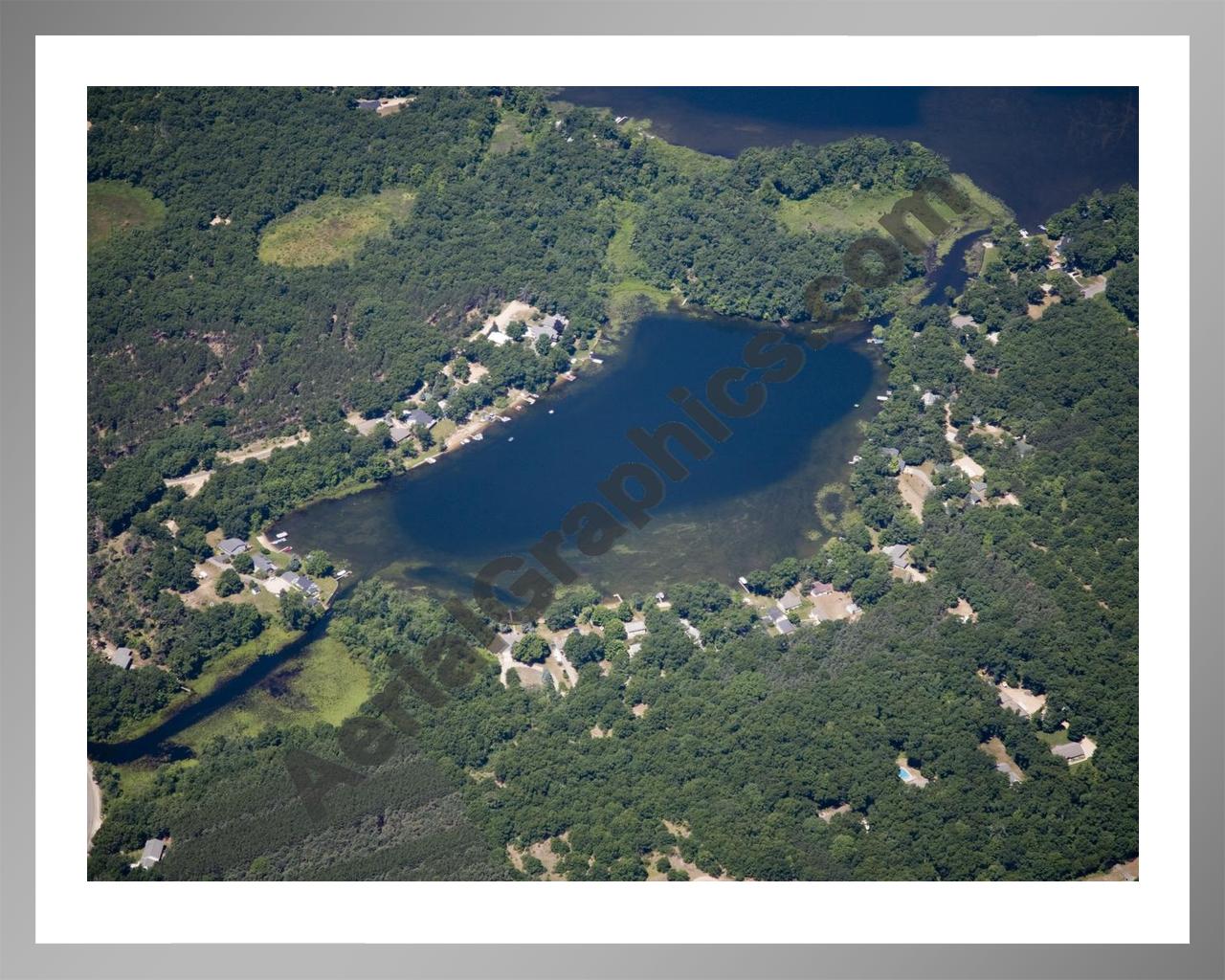 Aerial image of [5016] Banks Lake in Kent, MI with Silver Metal frame