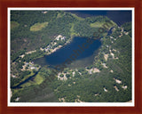 Aerial image of [5016] Banks Lake in Kent, MI with Cherry Wood frame