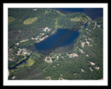 Aerial image of [5016] Banks Lake in Kent, MI with Black Metal frame