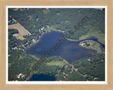 Aerial image of [5017] Thomas Lake in Kent, MI with Natural Wood frame