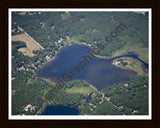 Aerial image of [5017] Thomas Lake in Kent, MI with Black Wood frame