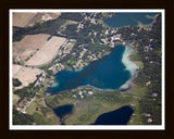 Aerial image of [5019] Blue Lake in Kent, MI with Black Wood frame