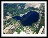 Aerial image of [5021] Bass Lake in Montcalm, MI with Black Metal frame