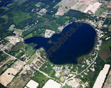 Aerial image of [5021] Bass Lake in Montcalm, MI with Canvas Wrap frame