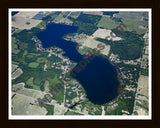 Aerial image of [5025] Clifford Lake in Montcalm, MI with Black Wood frame