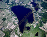 Aerial image of [5027] Dickerson Lake in Montcalm, MI with Canvas Wrap frame